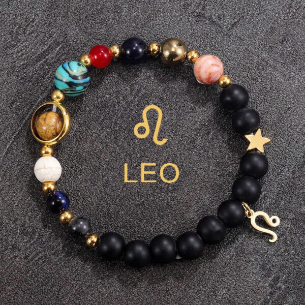 Planetary Zodiac Black Beaded Bracelet