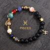 Planetary Zodiac Black Beaded Bracelet