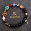 Planetary Zodiac Black Beaded Bracelet