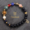 Planetary Zodiac Black Beaded Bracelet