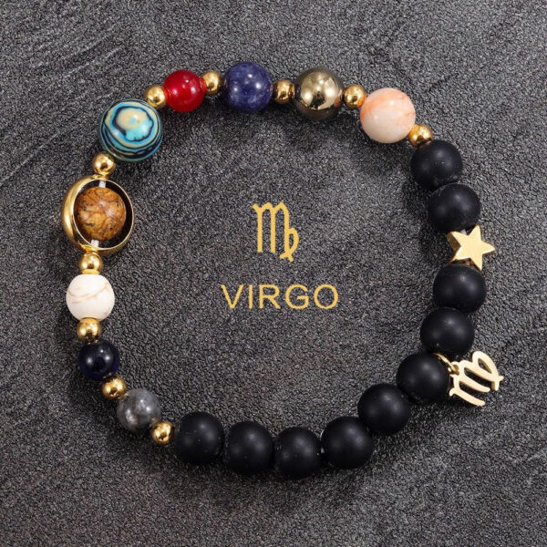 Planetary Zodiac Black Beaded Bracelet