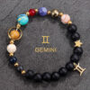 Planetary Zodiac Black Beaded Bracelet