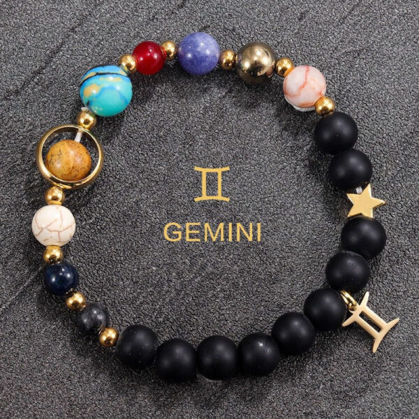 Planetary Zodiac Black Beaded Bracelet