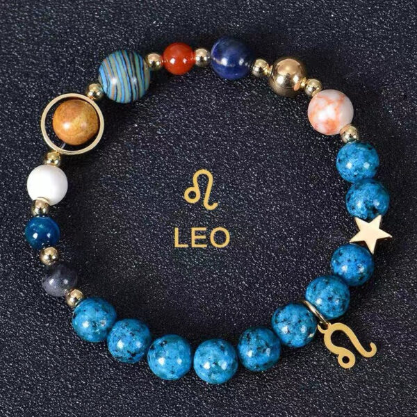 Solar_System_Planetary_Zodiac_Bracelet_Leo-1 Planetary Zodiac Natural Blue Agate Bracelet