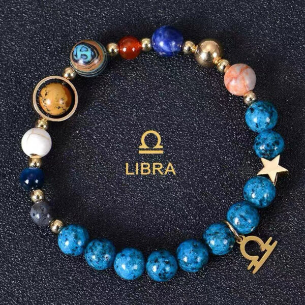 Solar_System_Planetary_Zodiac_Bracelet_Libra-1 Planetary Zodiac Natural Blue Agate Bracelet