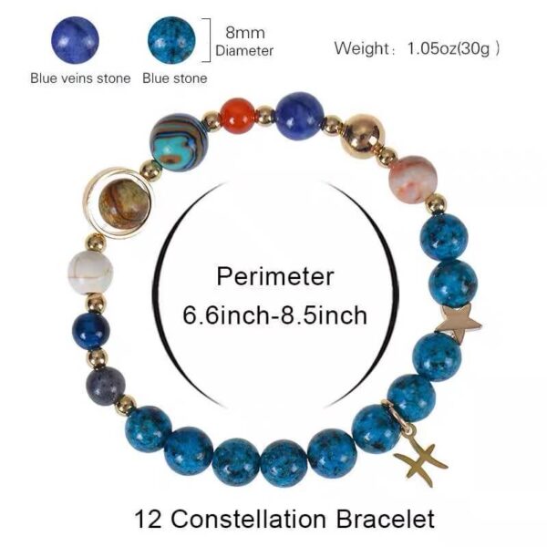 Solar_System_Planetary_Zodiac_Bracelet_parameter Planetary Zodiac Natural Blue Agate Bracelet