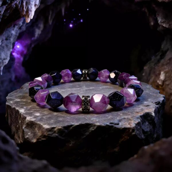 Violet_Constellation_Faceted_Amethyst_Blue_Goldstone_Bracelet_01 Violet Constellation Faceted Amethyst Blue Goldstone Bracelet
