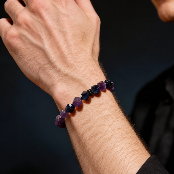 Violet_Constellation_Faceted_Amethyst_Blue_Goldstone_Bracelet_02 Violet Constellation Faceted Amethyst Blue Goldstone Bracelet