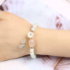 White Jade Shell Floral Beaded Bracelet