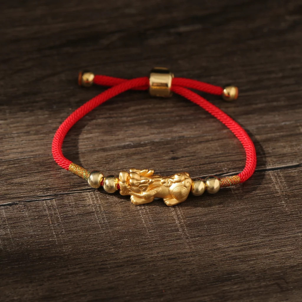 red string Pixiu bracelet for good luck and protection