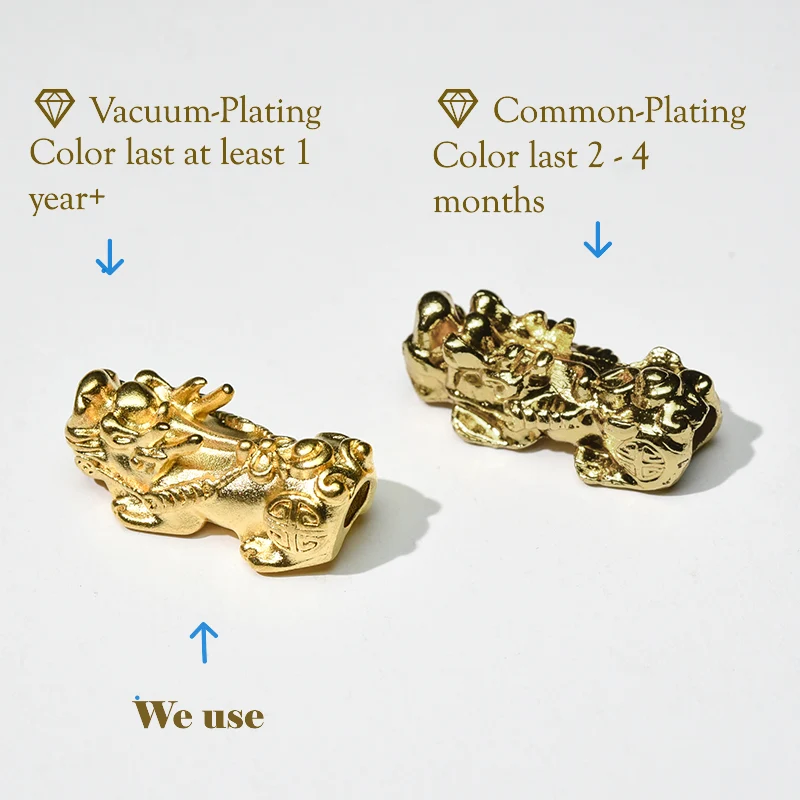 comparison of gold plated Pixiu bracelet craftsmanship and finishing quality