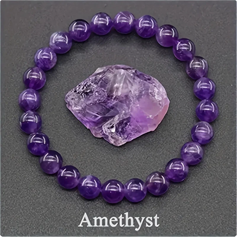 natural amethyst bead bracelet for stress relief
