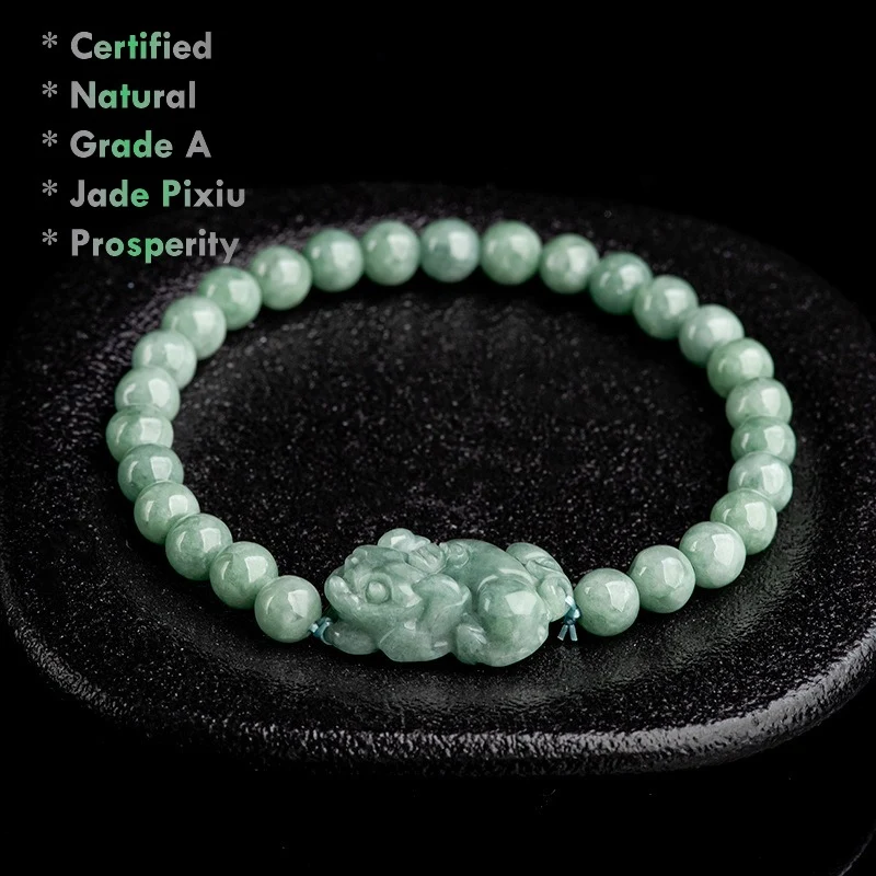 green jadeite jade pixiu bracelet for prosperity harmony and abundance