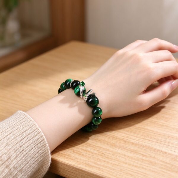 d52c4d88-8305-4e91-801e-333882d7f489 Mystic Serpent Green Obsidian Bracelet