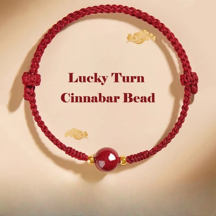 High-Content Cinnabar Red String Feng Shui Bracelet for Protection and Luck