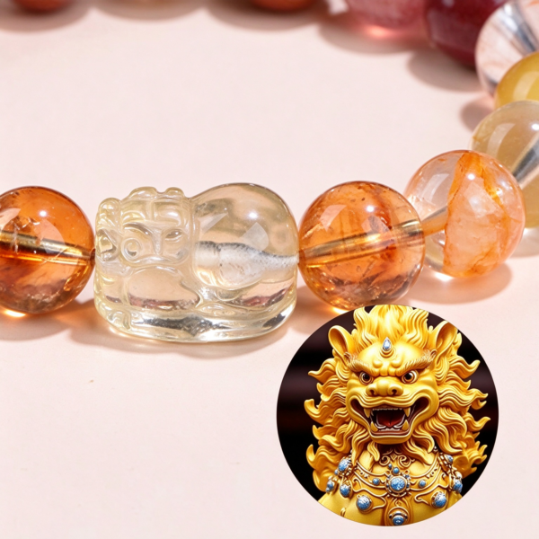 Feng Shui Fire & Earth Pixiu Bracelet For Wealth Happiness Love