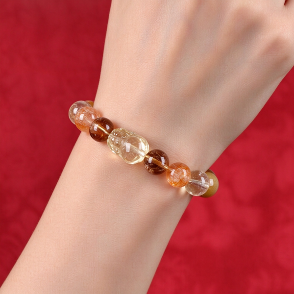 Feng Shui Fire & Earth Pixiu Bracelet For Wealth Happiness Love