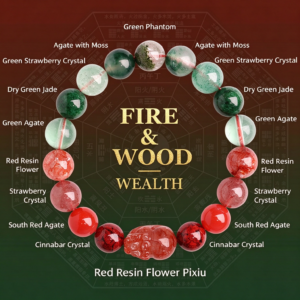 Feng Shui Fire & Wood Pixiu Bracelet - Action & Passion