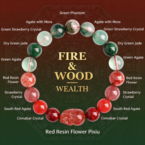 Feng Shui Fire & Wood Pixiu Bracelet - Action & Passion