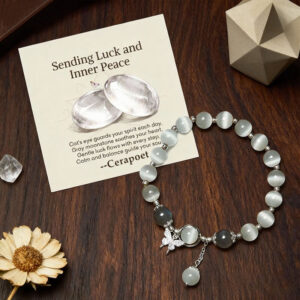 Cat's Eye Butterfly Charm Bracelet