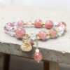 Strawberry Quartz Lucky Charm Bracelet