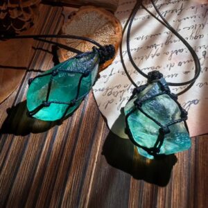 Fairy's Kiss Green Fluorite Healing Crystal Pendant Necklace