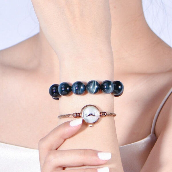 product-image-2a8e4a1716a7 Natural Blue Tiger Eye Bracelet – Collection Grade Gemstone for Strength, Focus & Protection (Unisex Beaded Jewelry)