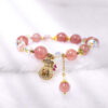 Strawberry Quartz Lucky Charm Bracelet