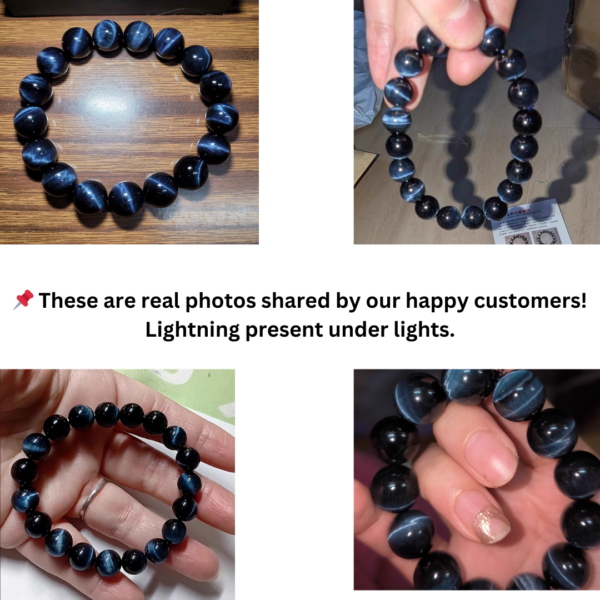 product-image-a6369714610c Natural Blue Tiger Eye Bracelet – Collection Grade Gemstone for Strength, Focus & Protection (Unisex Beaded Jewelry)