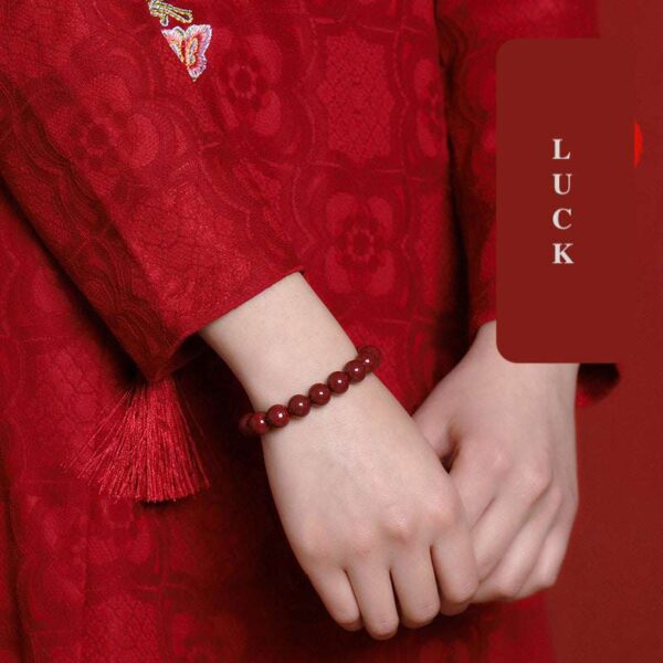 Cinnabar Wealth Bracelet for Protection & Good Luck – Red Feng Shui Prosperity Beads (Unisex)