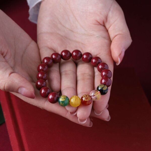 product-image-fa004a2fa395 Natural Red Cinnabar 5 Wealth Gods Bracelet