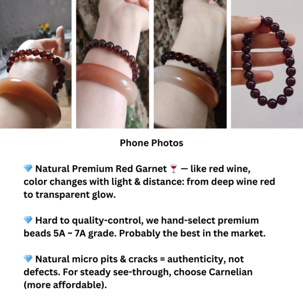 Genuine 5A Natural Red Garnet Bracelet – Premium January Birthstone Jewelry