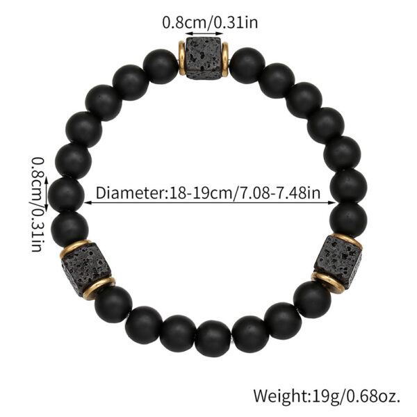 sku105_black_onyx_lava_stone_bracelet_men-4 Men's Lava Stone & Black Onyx Stretch Beaded Bracelet