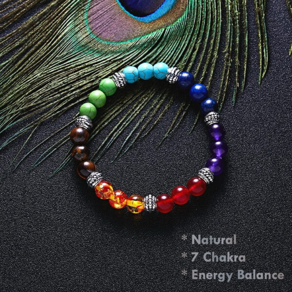7 Chakra Natural Gemstone Beaded Bracelet
