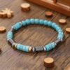 Men's Hematite Turquoise Beaded Bracelet
