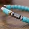 Men's Hematite Turquoise Beaded Bracelet