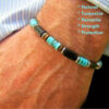 Men's Hematite Turquoise Beaded Bracelet