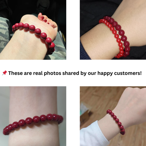 Cinnabar Wealth Bracelet for Protection & Good Luck – Red Feng Shui Prosperity Beads (Unisex)