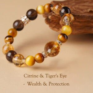 Citrine & Tiger Eye Wealth Bracelet for Women - Abundance,Confidence & Protection