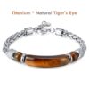 Men’s Tiger Eye Bracelet – Titanium Steel Strength & Protection Jewelry | Confidence, Focus & Success Gift for Him